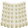 BELLE VOUS Bougie Votive Non Parfumée avec Bougeoir en Verre Transparent (48 Pcs) - 12 h de Combustion - Bougie de Table avec Po