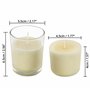 BELLE VOUS Bougie Votive Non Parfumée avec Bougeoir en Verre Transparent (48 Pcs) - 12 h de Combustion - Bougie de Table avec Po