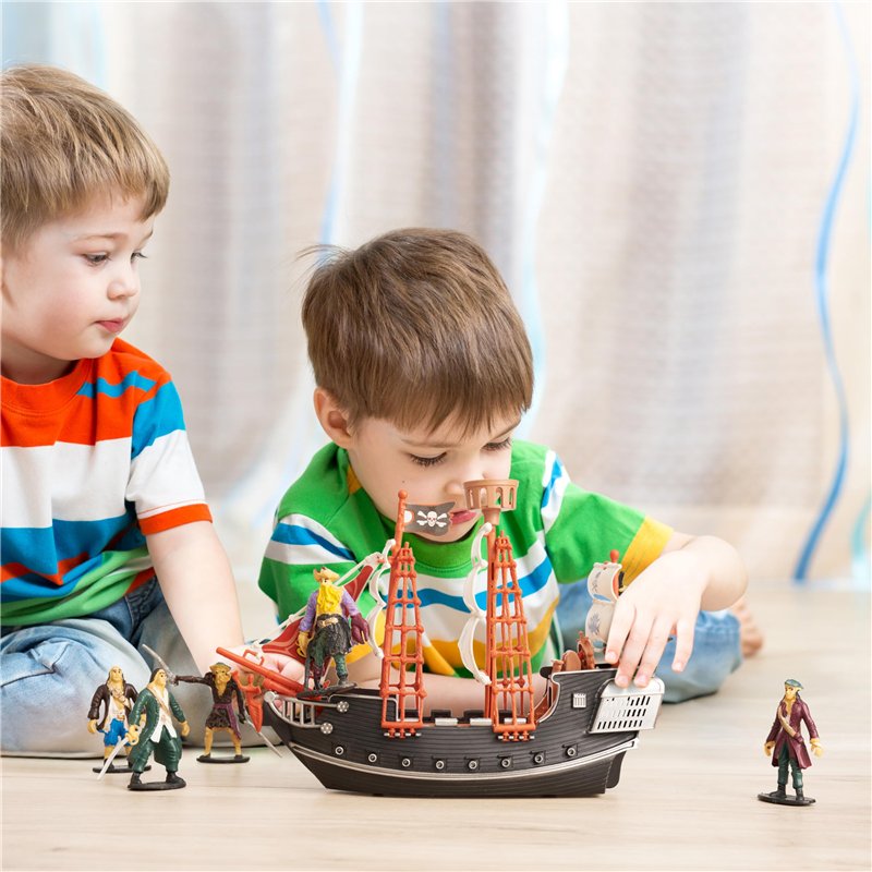 Image secondaire de THE TWIDDLERS Jouet Bateau Pirate avec Figurines Pirate pour Enfants - Cadeau Anniversaire & de Noël pour Garçons