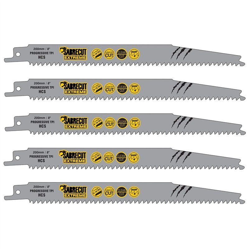 SabreCut SCRS2345X_5 Lot de 5 lames de scie sabre