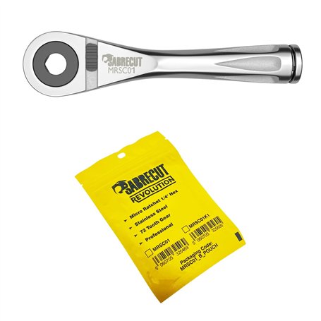 1 x SabreCut MRSC01 Mini Micro Cliquet 1/4" Hex En Acier Inoxydable Professionnel 72 Dents Clé À Cliquet À Main