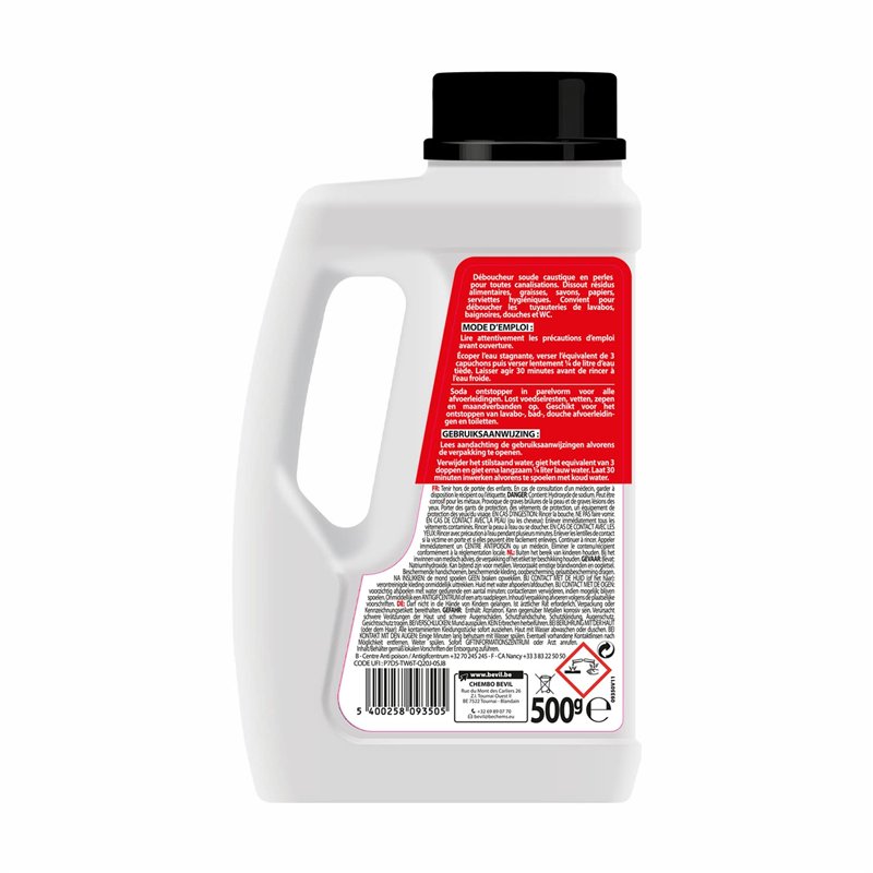 Image secondaire de Fulgurant Déboucheur Soude Perles Toutes Canalisations, Salle de Bain, Lavabo, Baignoire, Savon, Graisse, Papier, Nourriture, 50