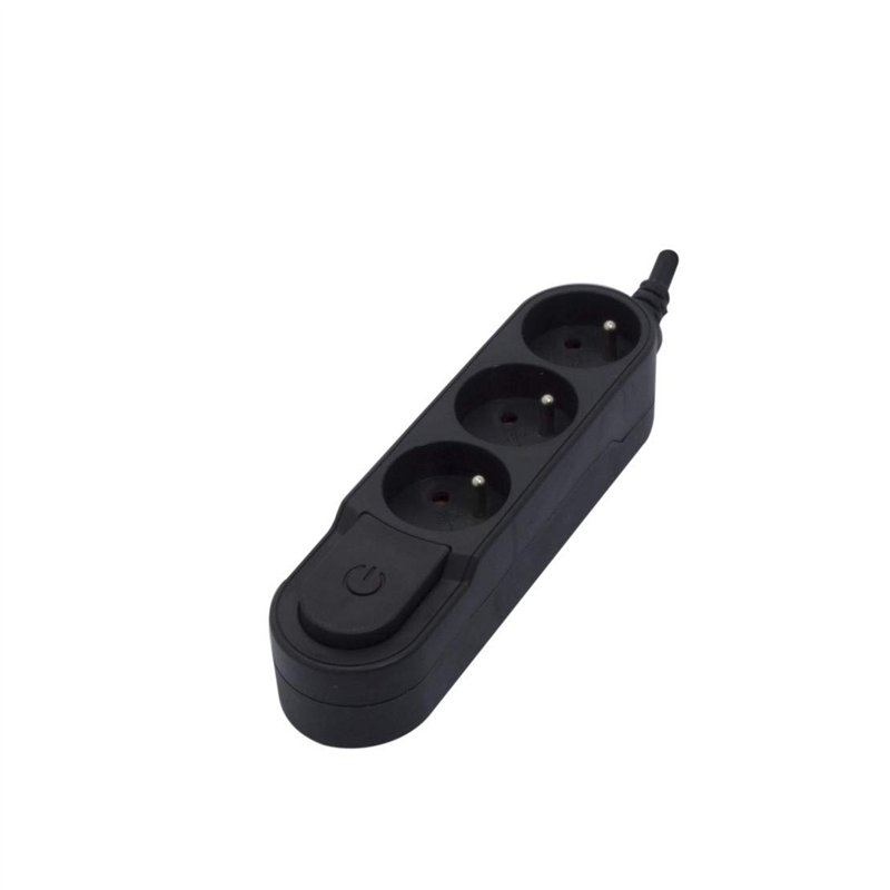 Bloc Design 3x16A avec interrupteur - 3 m - Noir