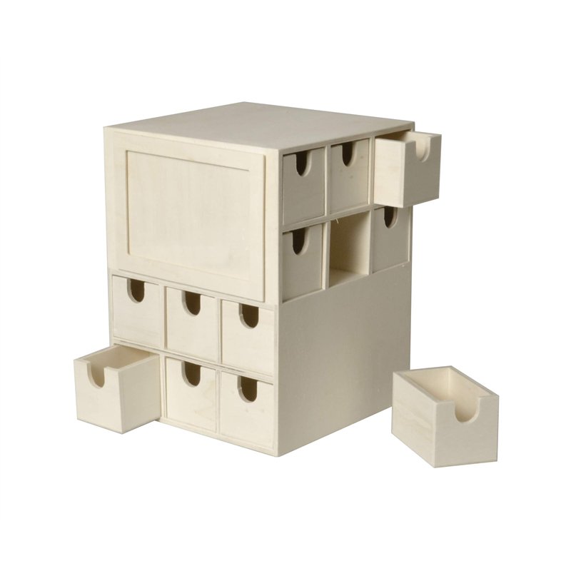 Artemio Calendrier Avent Cube 17x17x22cm, Bois