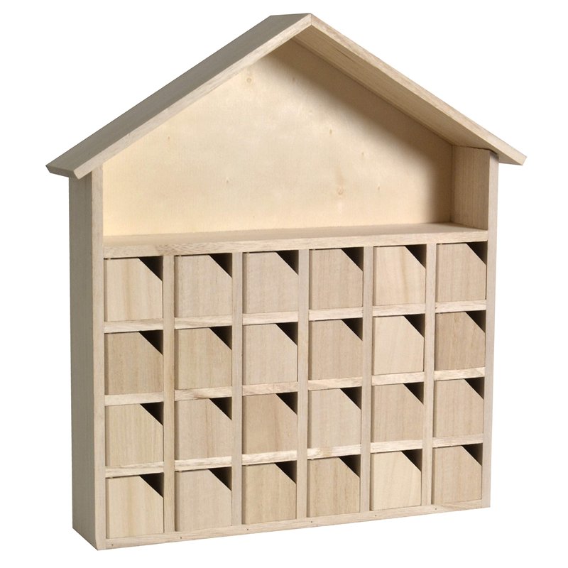 Artemio Calendrier Avent Maison 31,5x7x34cm, Bois
