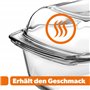 KADAX Plat à Gratin en Verre Résistant à la Chaleur avec Couvercle et Poignées, Cocotte Transparente pour la Cuisson au Four (Re