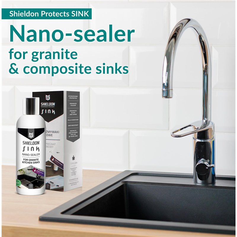 Image secondaire de Shieldon Protects Hydrofuge pour Éviers en Granit, Imperméabilisant SINK Pierre Cuisine avec Nano-revêtement - Imprégnation et E
