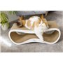 Griffoir pour Chats Carton Ondulé Herbe à Chat Lui MYKOTTY Blanc 75 x 26 x 25 cm Produit Européen Grattoir Chat