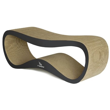 Griffoir pour Chats Carton Ondulé Herbe à Chat Lui MYKOTTY noir 75 x 26 x 25 cm Produit Européen Grattoir Chat