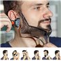 Outil de façonnage de barbe pour homme avec peigne intégré Transparent Modèles de peigne de coiffage pour bouc moustache pattes 