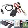 Aukson B45 Câble adaptateur 3 en 1 USB 2.0 vers IDE/SATA pour disques durs 2,5" et 3,5" – Comprend une prise SATA 15 broches et 