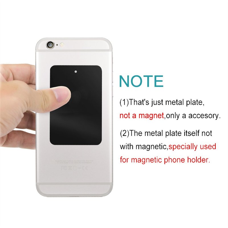 Image secondaire de Yianerm Lot de 4 plaques métalliques Fines pour Support magnétique pour téléphone de Voiture (2 Rondes et 2 rectangulaires)