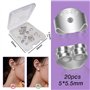 TOAOB 20pcs Fermoirs de Boucles D'oreilles en Argent 925 5 x 5.5mm en Forme de Papillon Support Sécurisé pour Fabrication de Bij