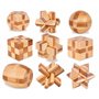 Chonor 9 Pièces 3D Puzzle Casse Tete en Bois - Classique Brain Teaser IQ Puzzle Éducatif Jouet Jeu Jigsaw pour Enfants et Adulte