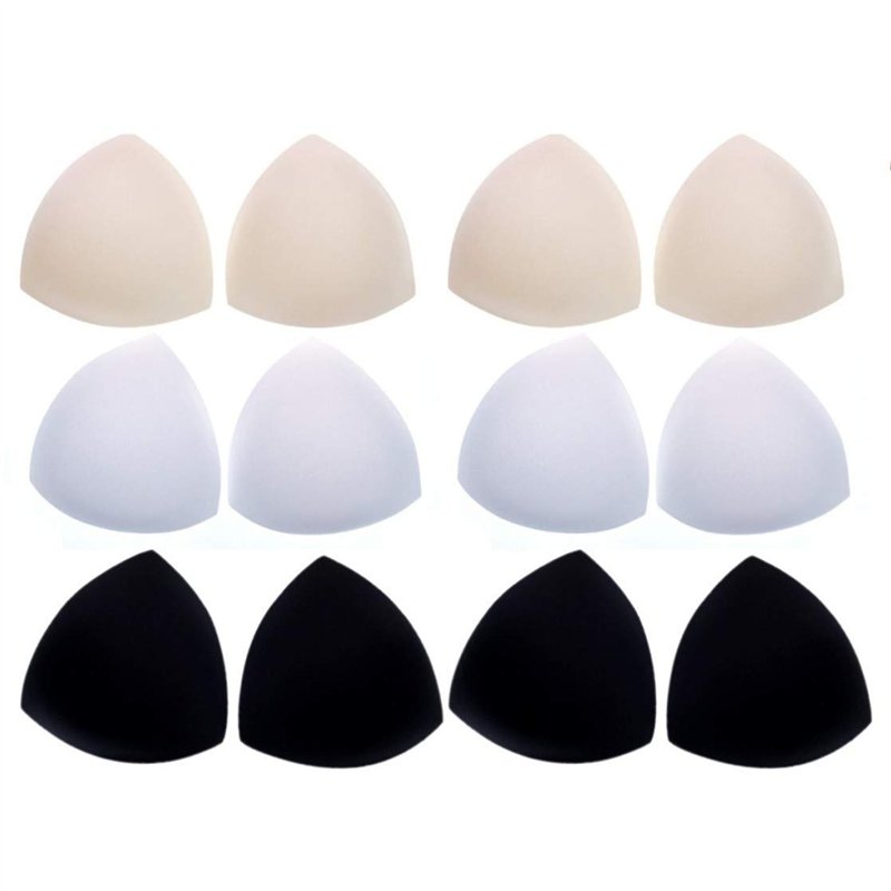 JZK Lot de 6 Paires de Coussinets de Soutien-Gorge en Mousse Amovibles triangulaires pour Maillots de Bain Soutien-Gorge Bikini 