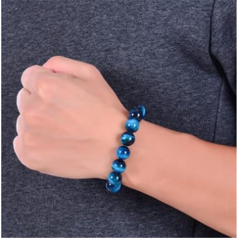 Image secondaire de Bracelet Pierre Femme, Chakra Bleu Bracelets Perles Élastique Bracelet Boho Charme Diffuseur Bijoux Femmes Hommes Couple Mode Ca