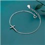 Bijoux de Main de Mode Croix Pleine de Diamants Simples Fémininsbracelet en argent s925