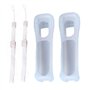 2 coques blanches en silicone avec dragonne pour manette Nintendo Wii