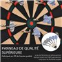 HOMCOM Cible Jeu de flechettes électronique Professionnel 27 Jeux 243 Variations - Fléchettes pour 1 à 16 Joueurs, 6 fléchettes 