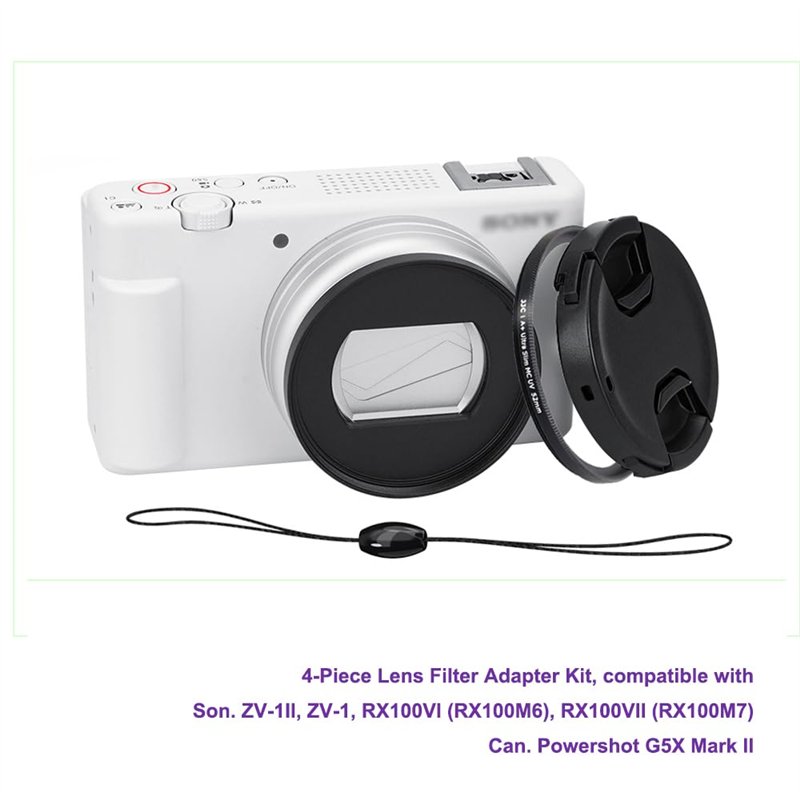 Image secondaire de 4 Pièces Kit d'adaptateur de Lentille pour Canon G5X Mark II, et pour Sony ZV-1 II, ZV-1, RX100VI, RX100VII, RX100M6, RX100M7 (A)