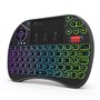 Rii Mini X8 (disposition italienne) Clavier sans fil rétroéclairé (7 couleurs) avec pavé tactile et mollette pour Smart TV, TV B
