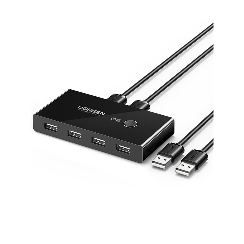 UGREEN USB 2.0 Switch Ports pour 2 PC Entrées 4 Sorties Commutateur pour Clavier Souris Disque Dur Externe Imprimante Scanner Câ