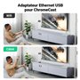 UGREEN Adaptateur Réseau Micro USB vers RJ45 Ethernet Compatible avec Chromecast Google Home TV Stick Câble Alimentation 1M