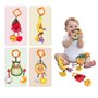 TUMAMA Jouet Hochet Bebe 0 2 3 4 6 8 9 12 Mois, Jeux Poussette d Eveil Bébé 0-6 Mois Avec Le Miroir La Voix, Peluche Fruits Joue
