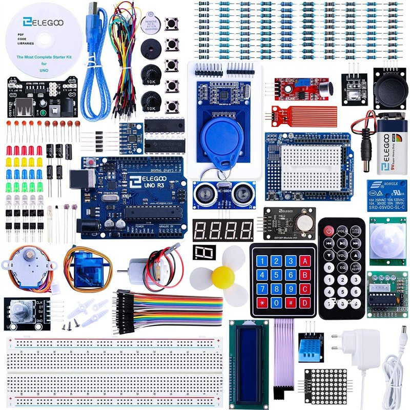 ELEGOO UNO R3 Project Kit de démarrage le plus complet avec tutoriel compatible avec Arduino IDE (63 articles)