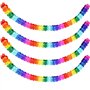 4Pcs Guirlandes Décoration Bannière Colorées Banderole Feston Papier Cellulaire Trèfle à Quatre Feuilles Arc-en-Ciel Carnaval Fê