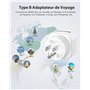 LENCENT 2X Adaptateur Prise Americaine USA États-Unis Canada, Adaptateur de Voyage Europe Francaise FR 2 Broches vers US 3 Broch