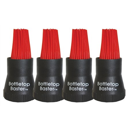 Jokari Lot de 4 pinceaux à badigeonner en silicone résistant à la chaleur Compatible avec la plupart des bouteilles Noir et roug