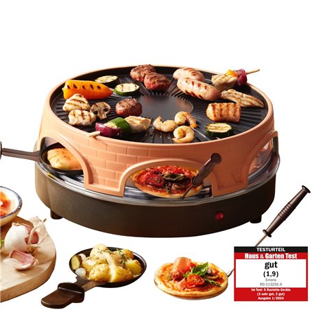 Emerio PO-113255.4 Four à raclette et à pizza Terre cuite/Noir One Size