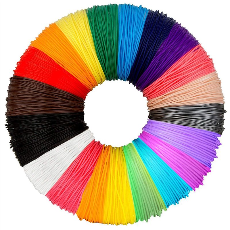 PLA de filament de stylo d'impression 3D, 20 couleurs, 10M chacun - filament de PLA 3D 1.75mm, pour PACKGOUT, MYNT3D, DeWang