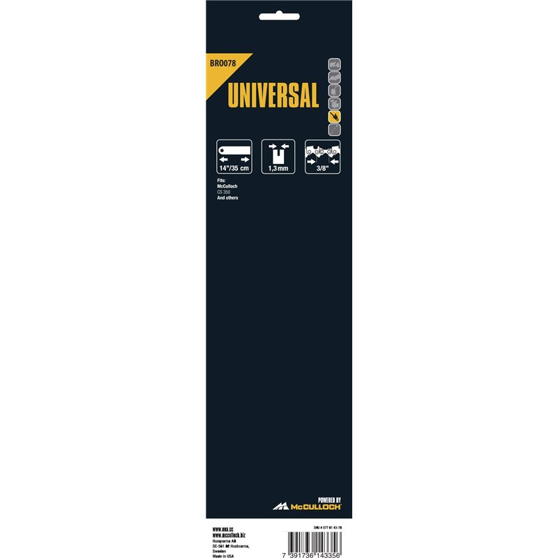 Image secondaire de Chaîne Universal BRO078 : Guide de chaîne pour tronçonneuses, longueur 35 cm, bon contrôle de la coupe, accessoire d’origine McC
