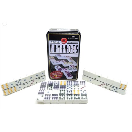 Dominos de points doubles de 9 couleurs (jeu 55