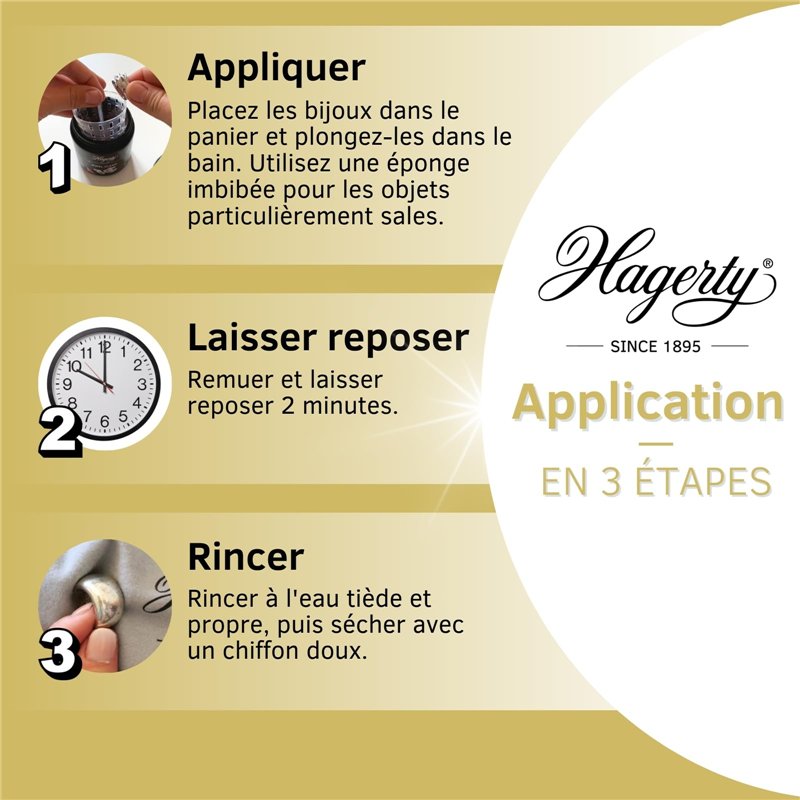 Image secondaire de Hagerty Silver Clean Bain nettoyant pour les bijoux en argent I 170ml I Nettoyage et entretien efficace des bijoux en argent ou 