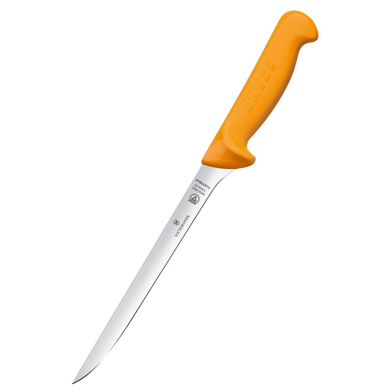 Victorinox Couteau de Cuisine Swibo, Couteau à Poisson, Coupe Normale Flexible, Jaune, Longueur de la Lame du Couteau 20 cm, Acier