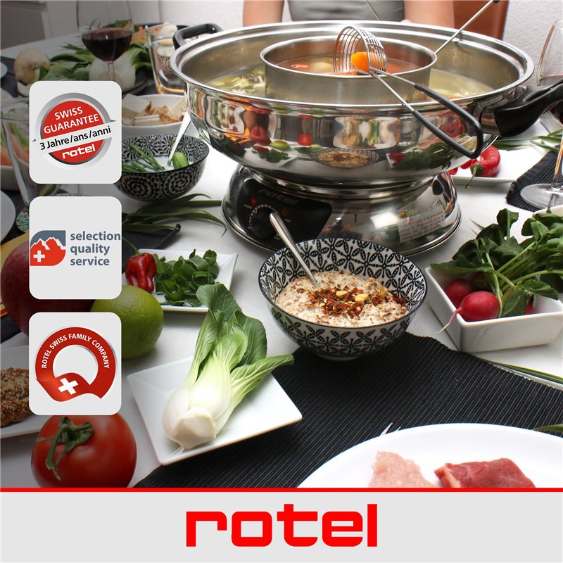 Image secondaire de Rotel 1181250 Appareil à fondue chinoise avec fourchettes et épuisettes, appareil à fondue océane, marmite pour fondue chinoise,