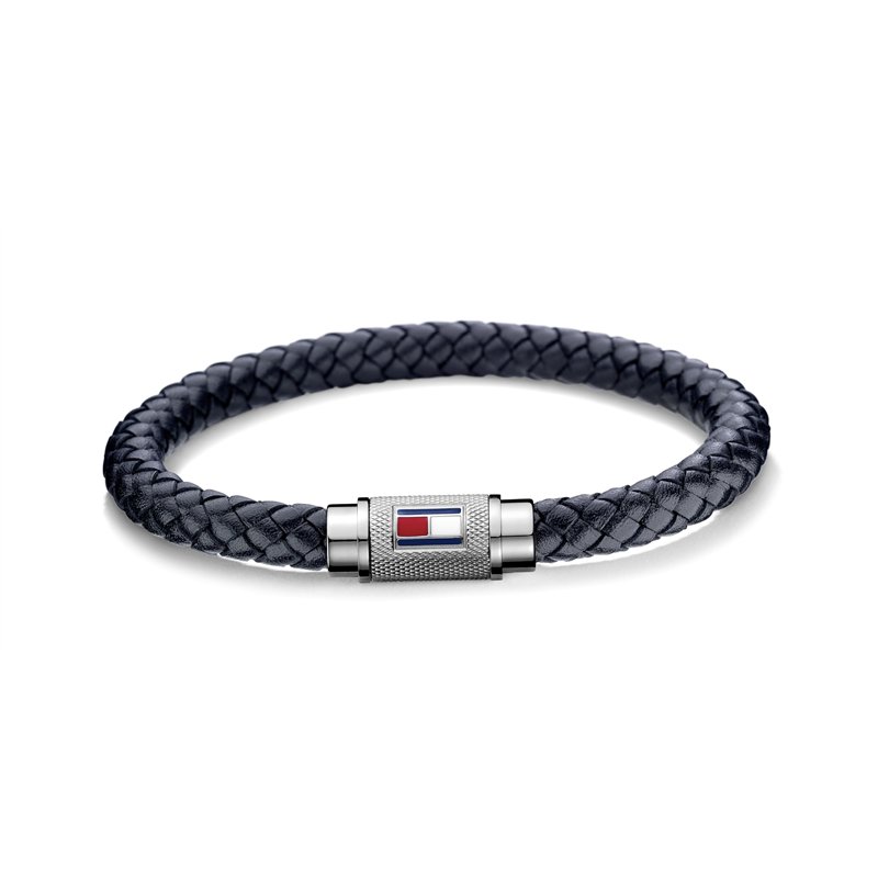 Tommy Hilfiger Jewelry Bracelet en Cuir Tressé pour Homme Couleur Bleu Marine - 2701000