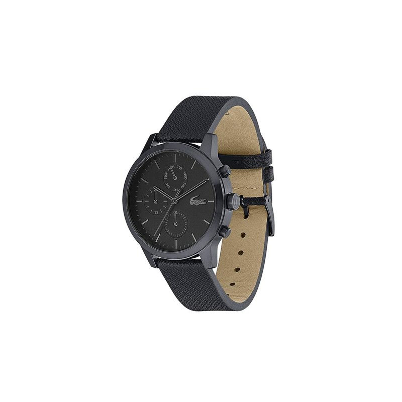 Image secondaire de Lacoste Montre Analogique Multifunction à Quartz pour Homme Collection LACOSTE.12.12 avec Bracelet en Cuir Noir - 2010997