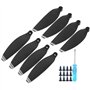 8 pales d'ailes d'hélices légères pour Accessoires de Drone pour Mavic Mini Bordure Argent Noir