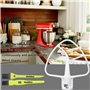 Italdos Batteur Plat K45B compatible pour KitchenAid K45 KSM75 KSM90 KSM103 KSM110 KSM150 KSM151 KSM152 KN15E1X Fouet Plat en Al