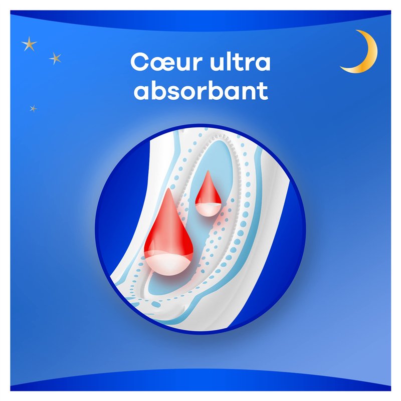 Image secondaire de Always Maxi Serviettes Hygiéniques, ProFresh Night, 12 Serviettes Sans Ailettes, Flux Très Abondants Nuit, Cœur Ultra Absorbant