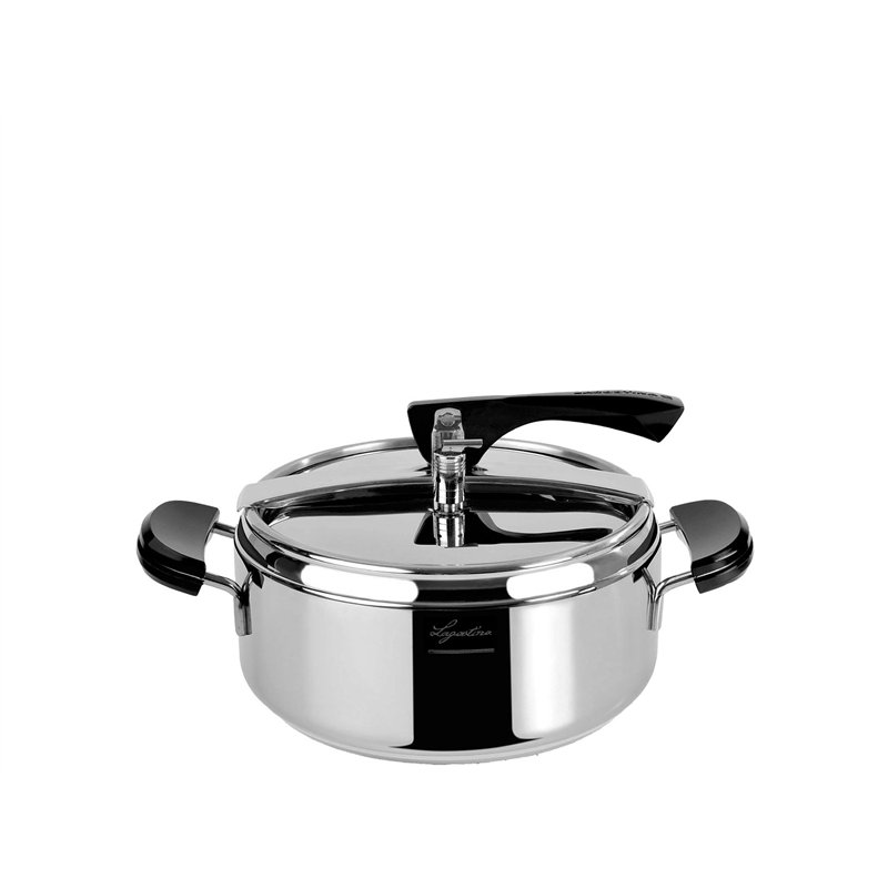 Lagostina La Classica Marmite à Pression avec Panier et écodose Moderne Ø 22 cm, 3.5 lt Acciaio e Nero