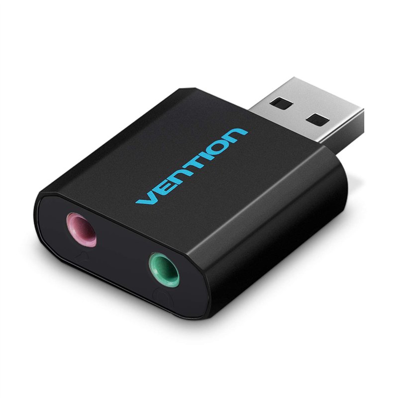 VENTION Carte Son Externe, Adaptateur USB Audio Jack 3,5mm Carte Son USB Plug Play, Boîtier en Aluminium, Compatible avec PC, Ma
