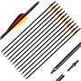Narchery Flèche Arc Chasse 31 Pouces Flèche Carbone