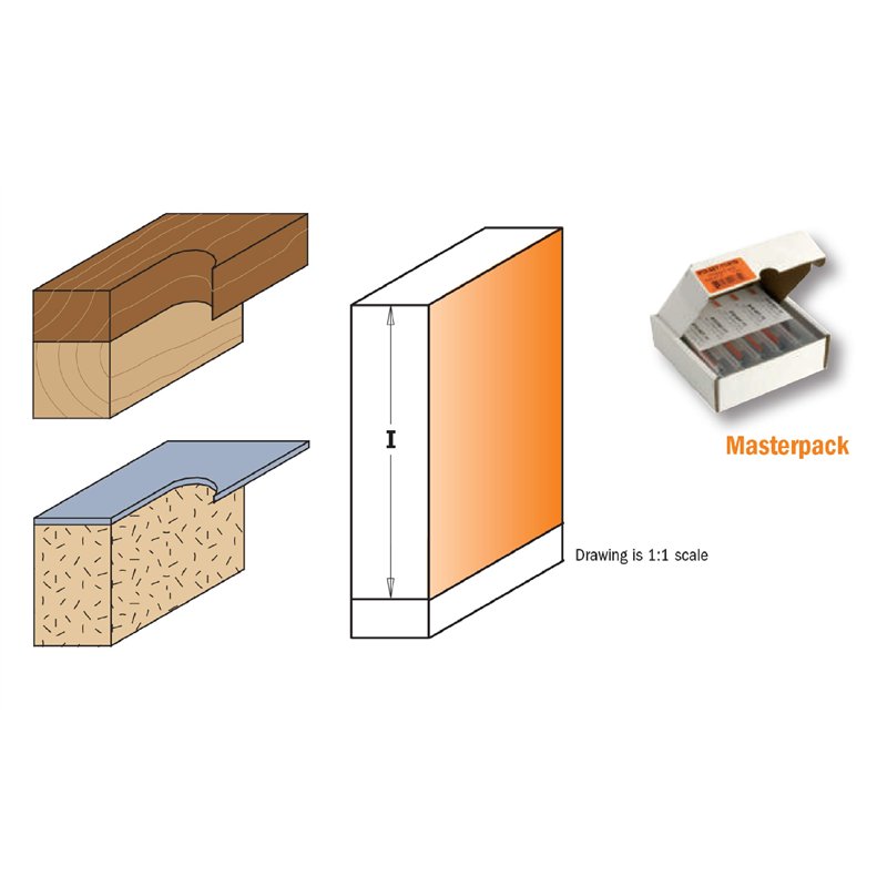 Image secondaire de CMT Orange Tools 906.095.11 Fraise de défonceuse HM S8 Diamètre 9,5 x 25 mm