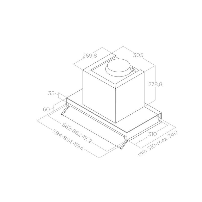 Image secondaire de ELICA Groupe filtrant Boxin Lux 60 PRF0114760, 581 m3/h,