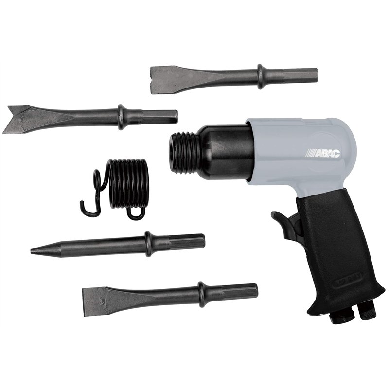 ABAC Burineur Pneaumatique G-425, Burineur avec Burins de 125 mm, Arrêt par Ressort, Mini Lubrificateur, Coups par Minute 4500 s